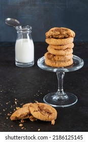 Salted Caramel Cookies With Mini Milk Bottle