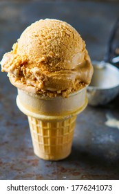 Salted Caramel Ice Cream In A Cone