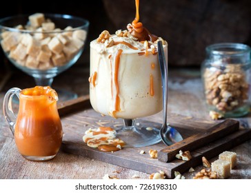 Salted Caramel Ice Cream Sundae Or Milk Shake