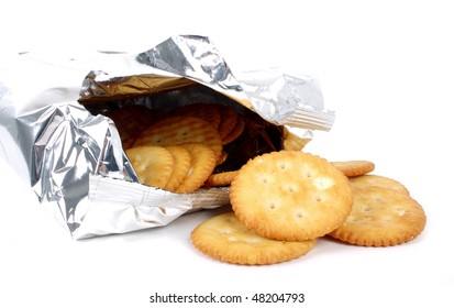 Salted Crakers With Silver Bag