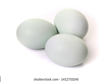 Salted duck eggs on white background