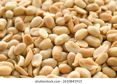 Salted peanuts texture background. Healthy dietary food.