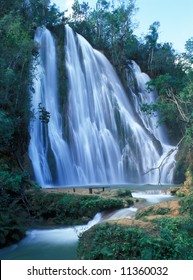 Salto Limon Falls In Rainforest Of Dominican Republic