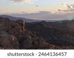 The Salton Sea can be seen from the trail to Mastadon Peak in Joshua Tree National Park, California