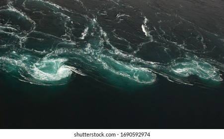 Saltstraumen Ocean Current In Norway Close Up