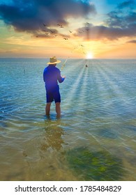 Saltwater Fishing In Corpus Christi At Sunset