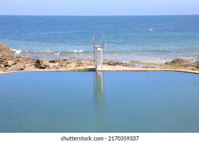 Saltwater pool on the Atlantic coast in Saint-Quay-Portrieux, Bretagne, France