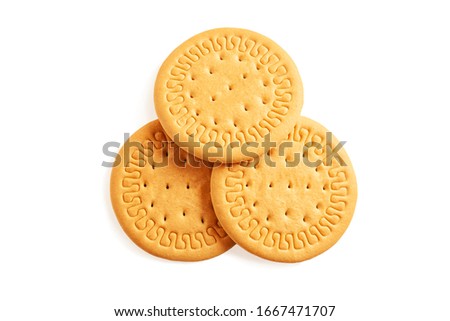Salty cracker biscuit isolated on white background