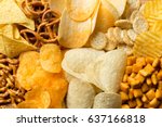 Salty snacks. Pretzels, chips, crackers
