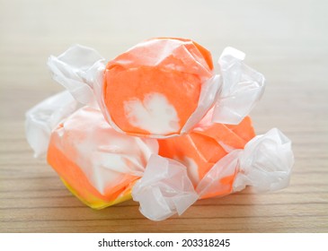 Salty Taffy Candy For Halloween (shallow Deep Of Field)