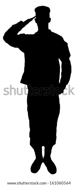 Saluting Army Soldiers Silhouette Isolated On Stock Photo (Edit Now ...