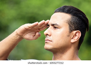 Saluting Civilian Adult Hispanic Male