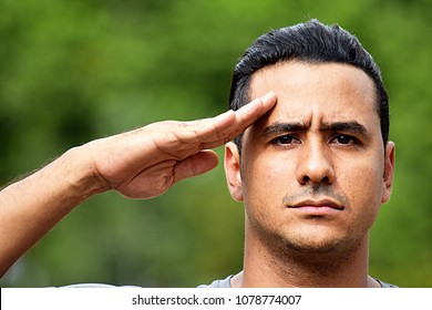 Saluting Civilian Adult Hispanic Male