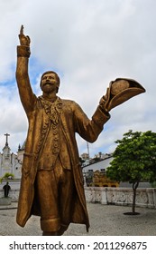 Salvador, Bahia, Brazil - 07 18 2021: Bronze Statue Of The Baroque Poet Gregório De Matos, Called Mouth Of Hell.