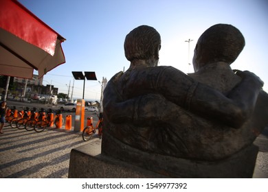 SALVADOR, BAHIA / BRAZIL - August 13, 2018: Sculpture Of The Musicians Dodo And Osmar Is Seen In Castro Alves Square In Salvador (BA). (SHUTTERSTOCK / Joa Souza)