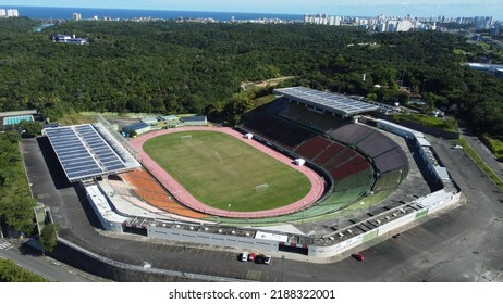 Salvador, Bahia, Brazil - August 9, 2022: Aerial View Of Estadio Metropolitano Governador Roberto Santos, Better Known As Estadio De Pituacu In Salvador City.