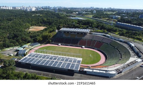 Salvador, Bahia, Brazil - August 9, 2022: Aerial View Of Estadio Metropolitano Governador Roberto Santos, Better Known As Estadio De Pituacu In Salvador City.