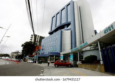 Salvador, Bahia / Brazil - December 6, 2016: Facade Of The Spanish Hospital In The Barra District In Salvador. The Place Is Down Due To Legal Issues.
.


