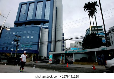 Salvador, Bahia / Brazil - December 6, 2016: Facade Of The Spanish Hospital In The Barra District In Salvador. The Place Is Down Due To Legal Issues.
.


