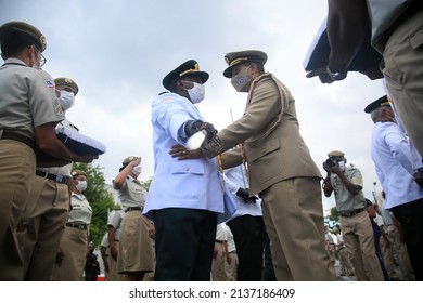 salvador, bahia, brazil - february 17, 2022: Members of the Bahia Military Police are seen during a parade at Vila Militar in Salvador.