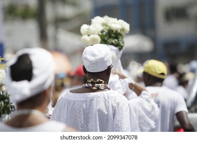 salvador, bahia, brazil - january 15, 2015: devotees of Senhor do Bonfim during procession to the church in the city of Salvador
