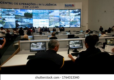 Salvador, Bahia - Brazil - July 18, 2016: View Of The Operations And Intelligence Center Of The Bahia Public Security Secretariat, Located In The Bahia Administrative Center In The City Of Salvador.