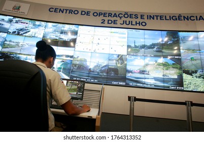 Salvador, Bahia - Brazil - July 18, 2016: View Of The Operations And Intelligence Center Of The Bahia Public Security Secretariat, Located In The Bahia Administrative Center In The City Of Salvador.