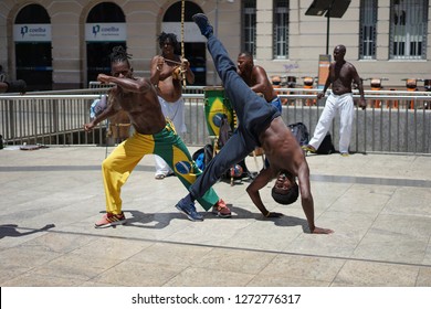 Salvador, Bahia/Brasil - 1/2/2019: Capoeira practice. 
