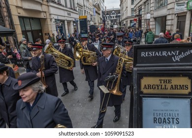 Salvation Army Easter Sunday Parade On Oxford Street, Central London, Sunday 1st April 2018.