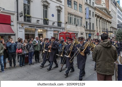 Salvation Army Easter Sunday Parade On Oxford Street, Central London, Sunday 1st April 2018.