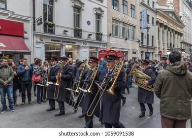 Salvation Army Easter Sunday Parade On Oxford Street, Central London, Sunday 1st April 2018.