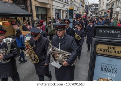 Salvation Army Easter Sunday Parade On Oxford Street, Central London, Sunday 1st April 2018.