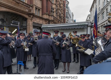 Salvation Army Easter Sunday Parade On Oxford Street, Central London, Sunday 1st April 2018.