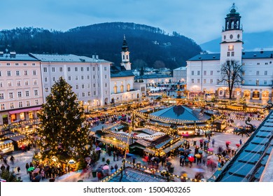 Salzburg, Austria. Christmas Market  in the old town of Salzburg.