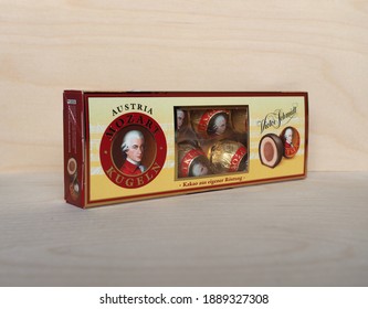 SALZBURG, AUSTRIA - CIRCA DECEMBER 2020: Packet Of Victor Schmidt Mozart Kugeln