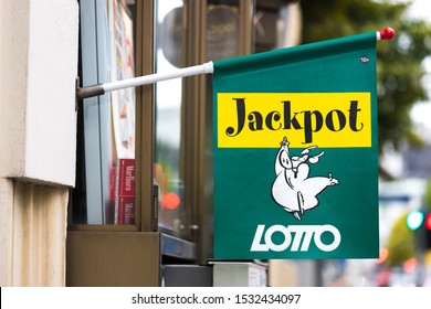 Salzburg, Salzburger Land/austria - 09 10 19: Lotto Jackpot Sign In Salzburg Austria