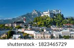 Salzburg skyline with Festung Hohensalzburg herriage in the autumn, Salzburg, Austria