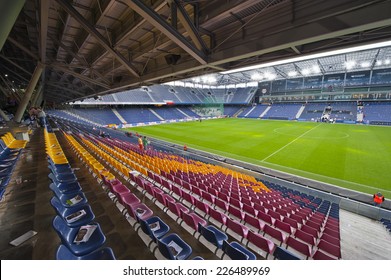 SALZBURG,AUSTRIA-CIRCA SEPTEMBER 2014: Red Bull Arena -the Official Playground Of FC Red Bulls Salzburg