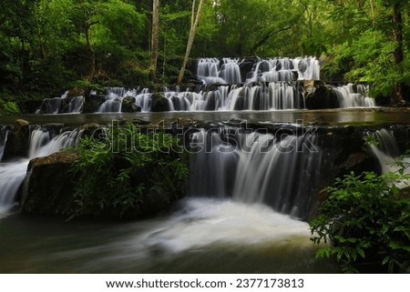 Sam Lan waterfall consists of a large terrace with rocks stacking in three layers looking like a staircase, which is the name of the waterfall.
Namtok Sam Lan National Park ,Saraburi Province,Thailand