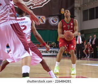 SAMARA, RUSSIA - APRIL 06: Richard Hendrix Of BC Lokomotiv-Kuban, With Ball, Is On The Attack During A BC Krasnye Krylia Game On April 06, 2013 In Samara, Russia.