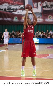 SAMARA, RUSSIA - APRIL 06: Richard Hendrix Of BC Lokomotiv-Kuban Throws From The Free Throw Line In A BC Krasnye Krylia Game On April 06, 2013 In Samara, Russia.