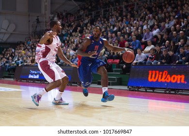 SAMARA, RUSSIA - DECEMBER 01: BC CSKA Guard Jeremy Pargo (11) Drives To The Basket During The BC Krasnye Krylia Game On December 01, 2013 In Samara, Russia.
