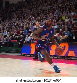 SAMARA, RUSSIA - DECEMBER 01: BC CSKA Guard Jeremy Pargo #11 Dribbles The Ball During The BC Krasnye Krylia Basketball Game On December 01, 2013 In Samara, Russia.
