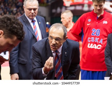 SAMARA, RUSSIA - DECEMBER 01: BC CSKA Head Coach Ettore Messina During The BC Krasnye Krylia Basketball Game On December 01, 2013 In Samara, Russia.
