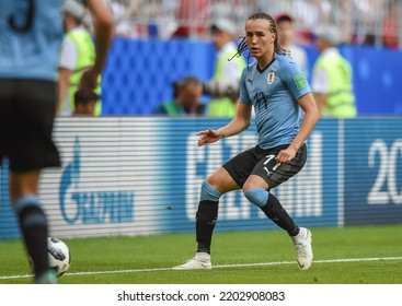 Samara, Russia – June 25, 2018. Uruguay National Football Team Winger Diego Laxalt During FIFA World Cup 2018 Match Uruguay Vs Russia (3-0).