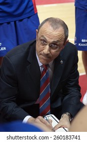 SAMARA, RUSSIA - MAY 20: Timeout. Head Coach Of BC CSKA Ettore Messina During A Game Against BC Krasnye Krylia On May 20, 2013 In Samara, Russia.