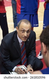 SAMARA, RUSSIA - MAY 20: Timeout. Head Coach Of BC CSKA Ettore Messina During A Game Against BC Krasnye Krylia On May 20, 2013 In Samara, Russia.