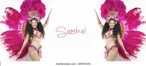 Samba Dancer Wearing Pink Costume Letterbox