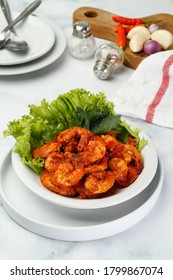 Sambal Prawn Balado is a typical Padang, Sumatran dish, shrimp mixed with spices and chilies, it tastes delicious - Shutterstock ID 1799867074