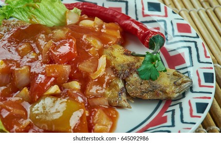 Sambal Stingray -  Malaysian, Singaporean Seafood Dish. 